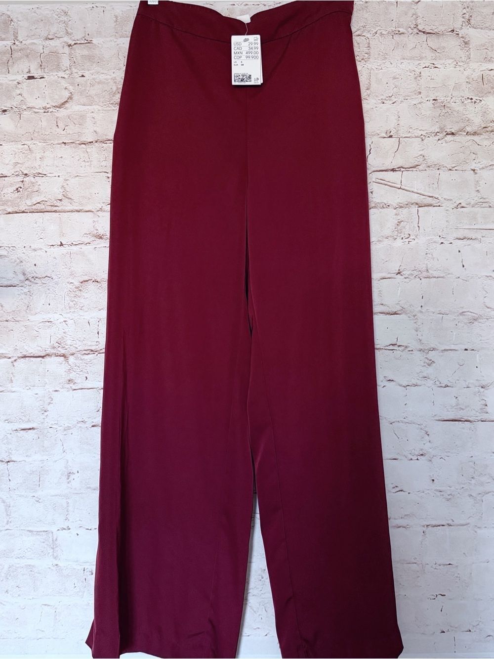 H&M satin wide leg dress pants